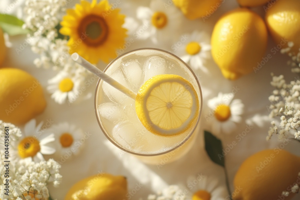 Lemonade with Lemons and Daisies Lemonade with Lemons and Daisies