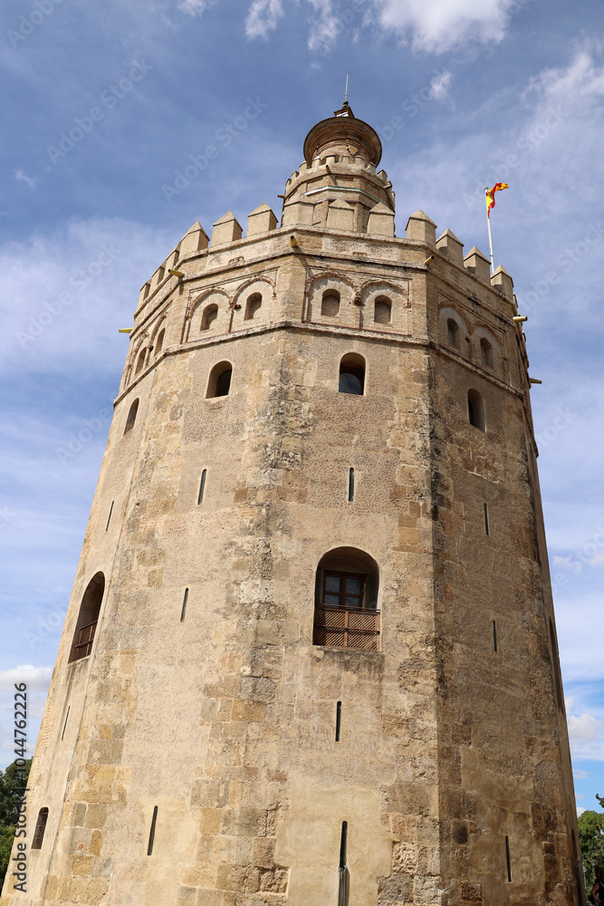 Golden Tower-Torre del Oro-in the Spanish city of Seville, Andalusia, Spain Golden Tower-Torre del Oro-in the Spanish city of Seville, Andalusia, Spain