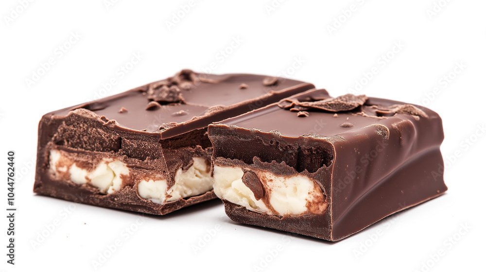 chocolate bar with creamy filling isolated on a transparent or white background chocolate bar with creamy filling isolated on a transparent or white background