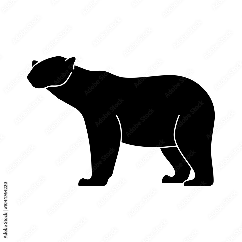Obraz premium bear animal icon solid vector design in trendy style