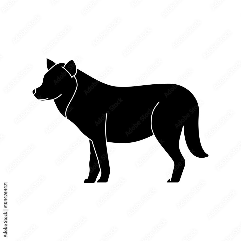 Fototapeta premium wolf animal icon solid vector design in trendy style