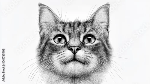 Fototapeta na wymiar Sketch of a Skeptical Cat Engraving Created by Generative AI in Raster Format