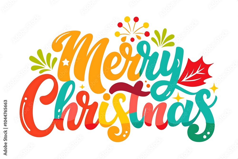 Bold and Fun Christmas Text Art. Vibrant Merry Christmas Typography. Colorful Holiday Greetings Text. Bold and Fun Christmas Text Art. Vibrant Merry Christmas Typography. Colorful Holiday Greetings Text.