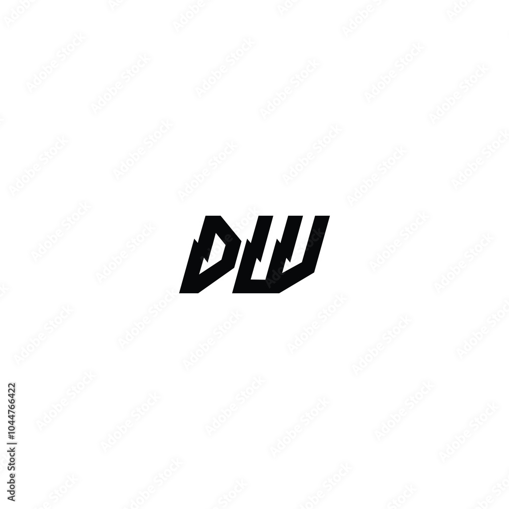 Obraz premium DW monogram logo design letter text name symbol monochrome logotype alphabet character simple logo