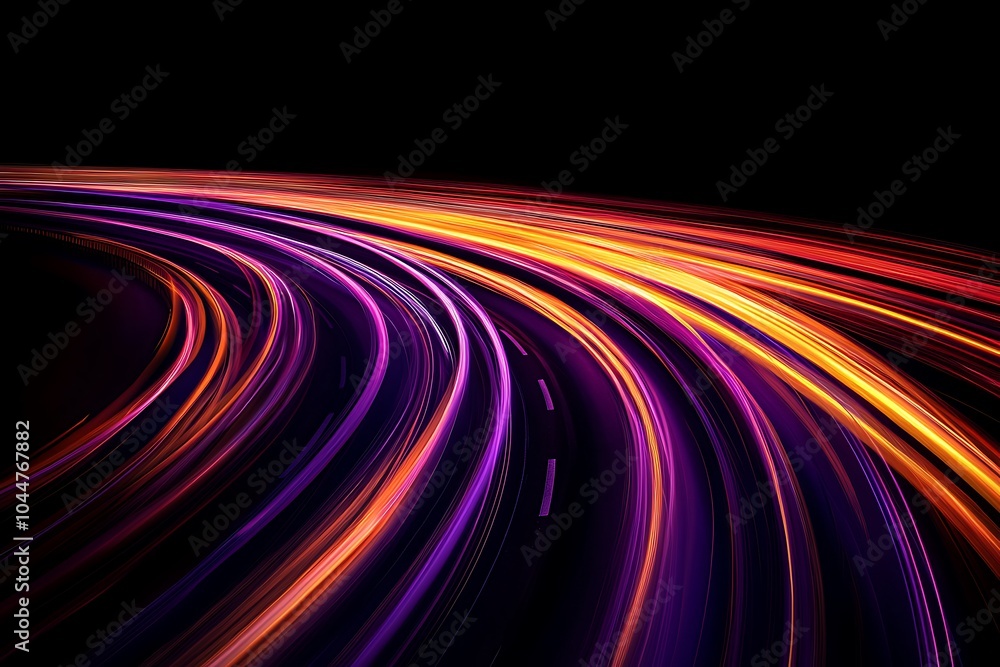 Light trail wave, fire path trace line, car lights, optic fiber and incandescence curve twirl. High speed road in night time abstraction. Sport car is made of polygons, lines and connected dots. Light trail wave, fire path trace line, car lights, optic fiber and incandescence curve twirl. High speed road in night time abstraction. Sport car is made of polygons, lines and connected dots.