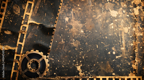 Abstract dirty or aging film. Dust particle and grain texture or dirt use for overlay film frame effect with space for vintage grunge design