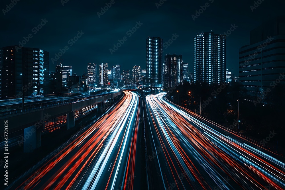 Fototapeta premium abstract night acceleration speed motion