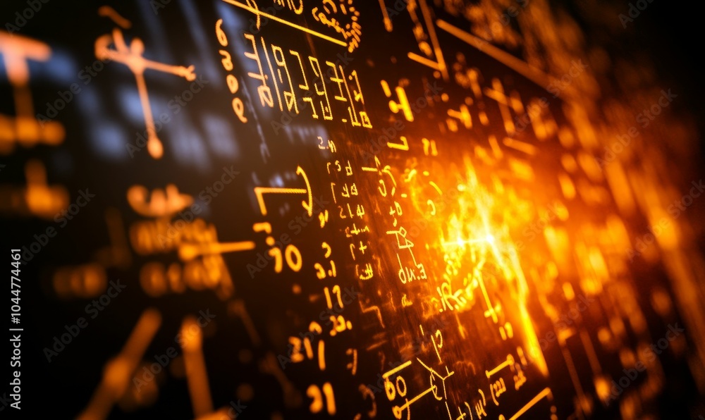 Intricate math equations on a blackboard. Intricate math equations on a blackboard.