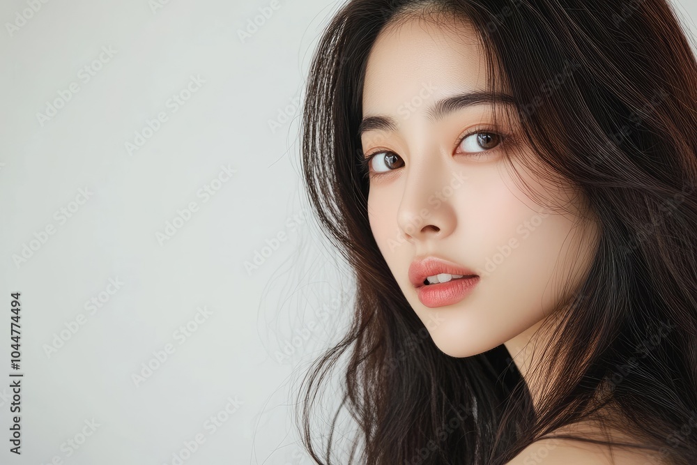 A close-up of a beautiful Asian woman with long, shiny hair, showcasing her healthy and smooth texture, emphasizing the importance of hair care and hair growth products for women. A close-up of a beautiful Asian woman with long, shiny hair, showcasing her healthy and smooth texture, emphasizing the importance of hair care and hair growth products for women.