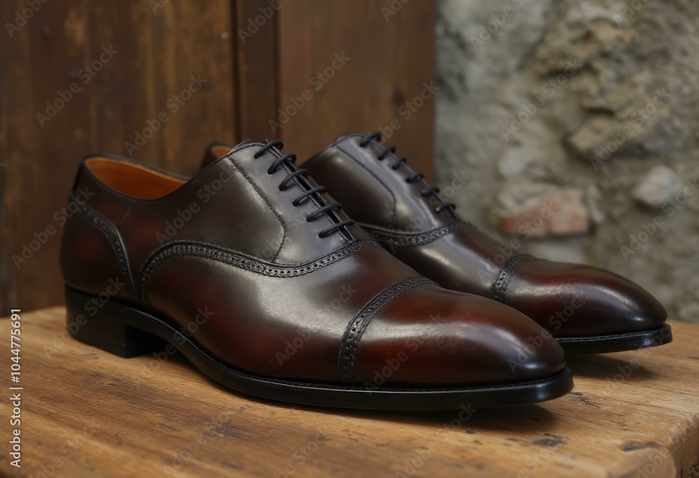 Dark Chocolate Whole Cut Oxford Shoes on Display Dark Chocolate Whole Cut Oxford Shoes on Display
