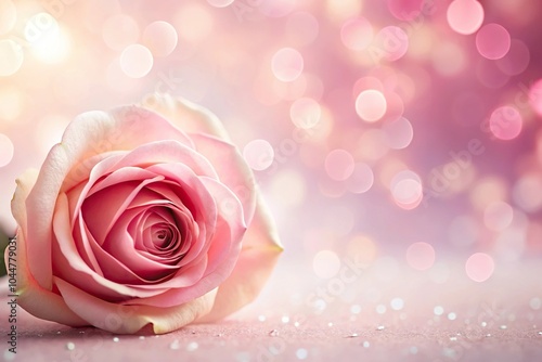 Valentine background with soft pink roses and light