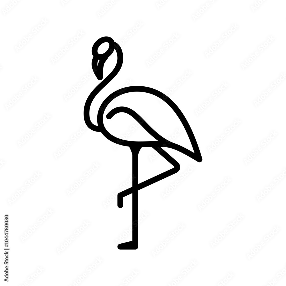 flamingo animal icon line vector design in trendy style flamingo animal icon line vector design in trendy style