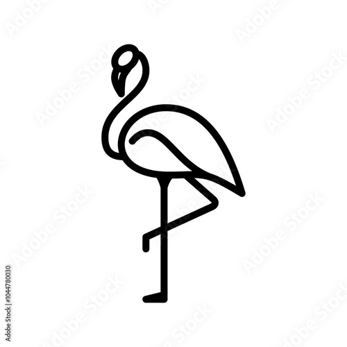 flamingo animal icon line vector design in trendy style
