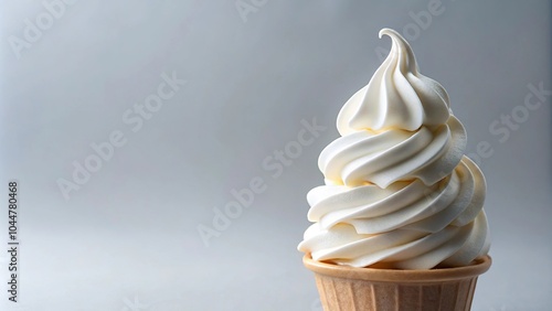 Vanilla soft serve ice cream closeup