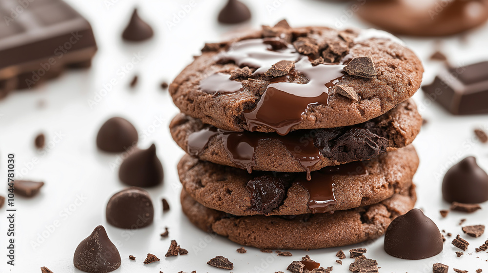 Cookie with chocolate white background Cookie with chocolate white background