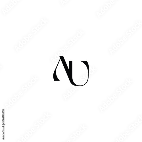 AU monogram logo design letter text name symbol monochrome logotype alphabet character simple logo