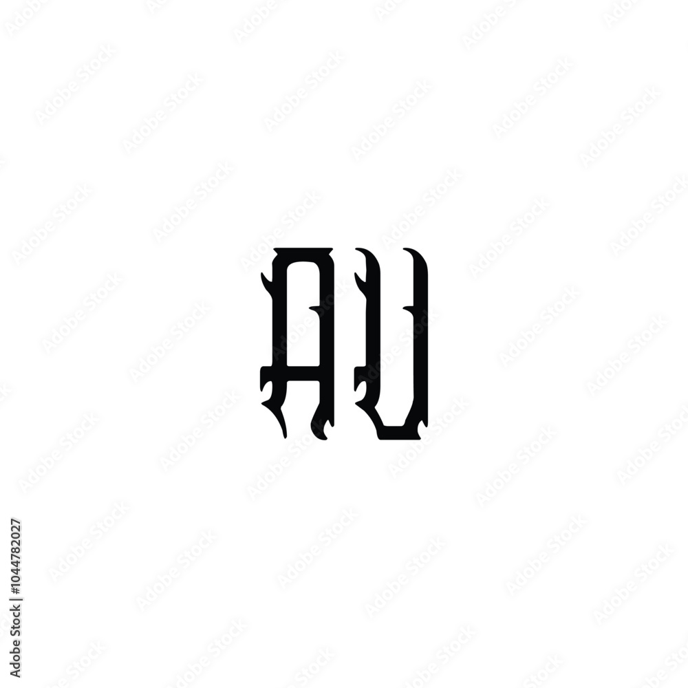 Obraz premium AU monogram logo design letter text name symbol monochrome logotype alphabet character simple logo