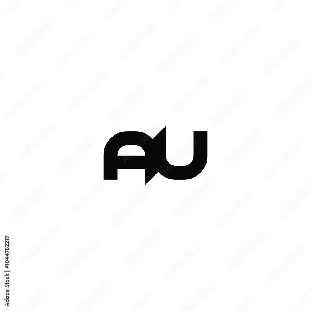 AU monogram logo design letter text name symbol monochrome logotype alphabet character simple logo AU monogram logo design letter text name symbol monochrome logotype alphabet character simple logo