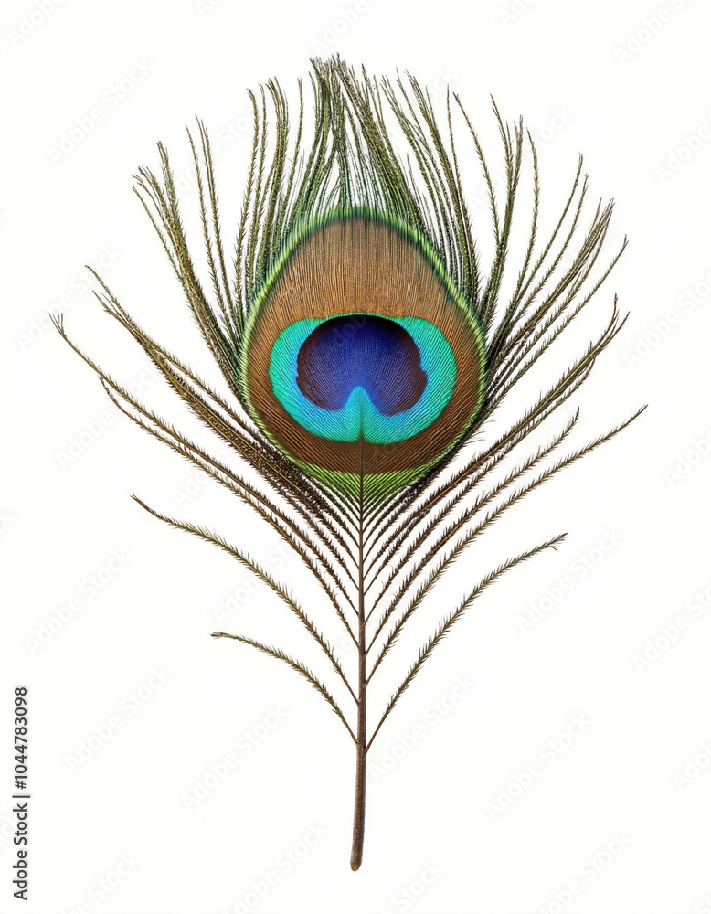 Obraz premium peacock feather isolated on white