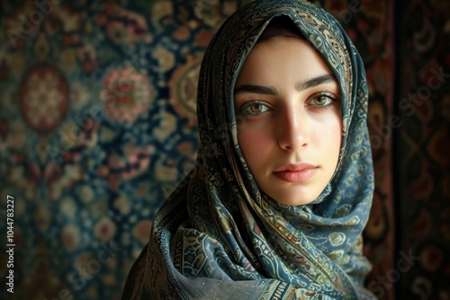 Women empowerment portrait scarf photo.