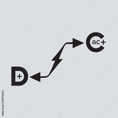 AC and DC voltage icon, eps 10. ac-dc current symbol icon vector illustration design template web.