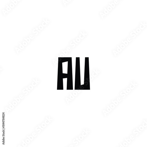 AU monogram logo design letter text name symbol monochrome logotype alphabet character simple logo