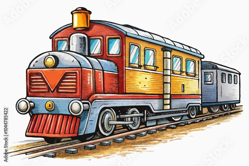 vehicle train transportation locomotive vector white isolated background