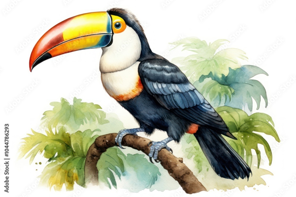 Fototapeta premium Illustration of toucan bird animal beak.