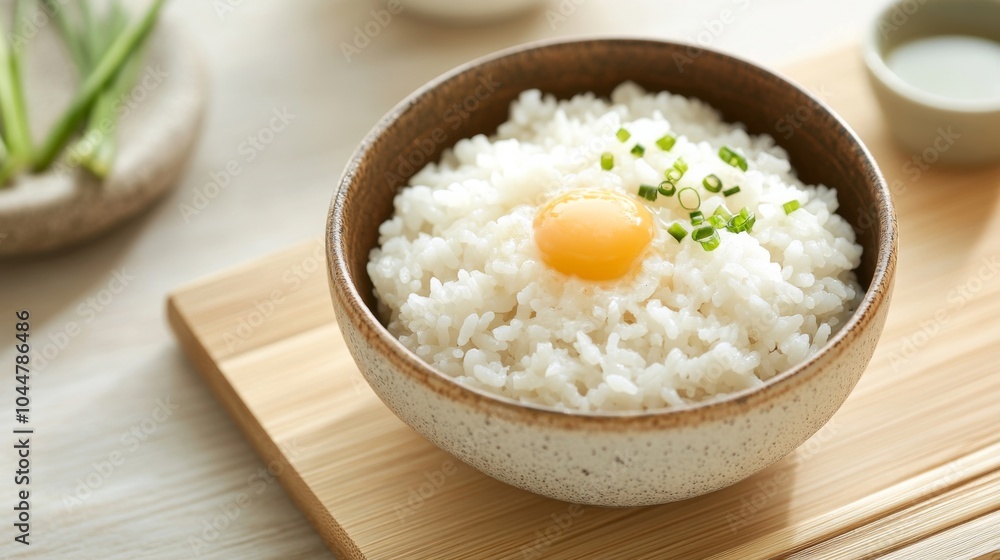 Bright Morning Asian Breakfast with Rice and Soup Bright Morning Asian Breakfast with Rice and Soup