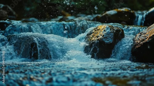 Wallpaper Mural Water rushes over rocks in a small stream Torontodigital.ca
