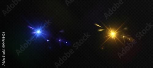 Bright glow of light lens reflection. Abstract glow effect for game interface design. Vector	