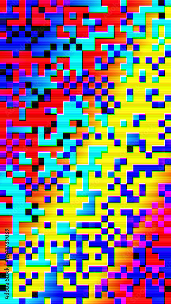 Pixelate Rave Abstract pixelated interlaced colorful rainbow 8 bit cyber retro game ...