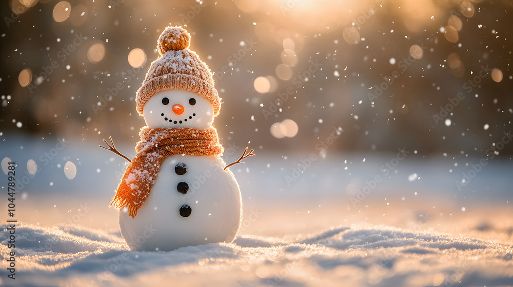 Fototapeta premium snowman of snow