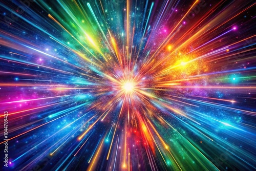 Vibrant and dynamic wallpaper showcasing colorful light particles colliding in the background