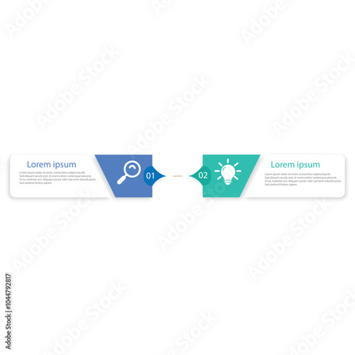 2 step process infographic template vector