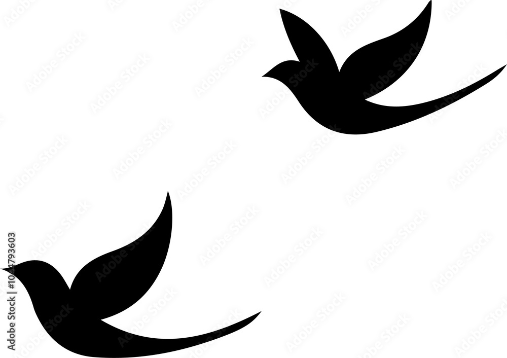 silhouette of a flying bird on white silhouette of a flying bird on white