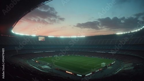 Wallpaper Mural A Stunning View of the Stadium at Dusk: the Sky Transforms with Colors as Fans Anticipate the Upcoming Match Ahead in the Iconic Arena. Torontodigital.ca