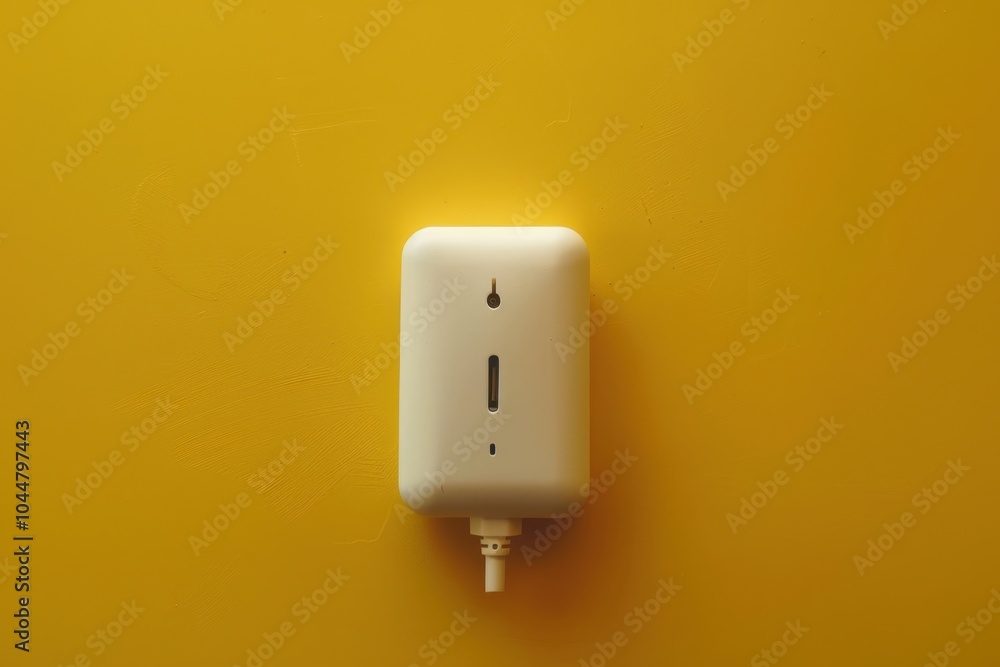 Wireless charging station on yellow background Wireless charging station on yellow background