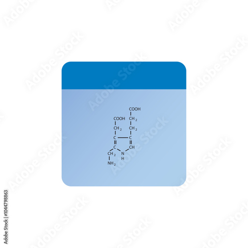 δ-Aminolevulinate (ALA) skeletal structure diagram.Bile pigment compound molecule scientific illustration.