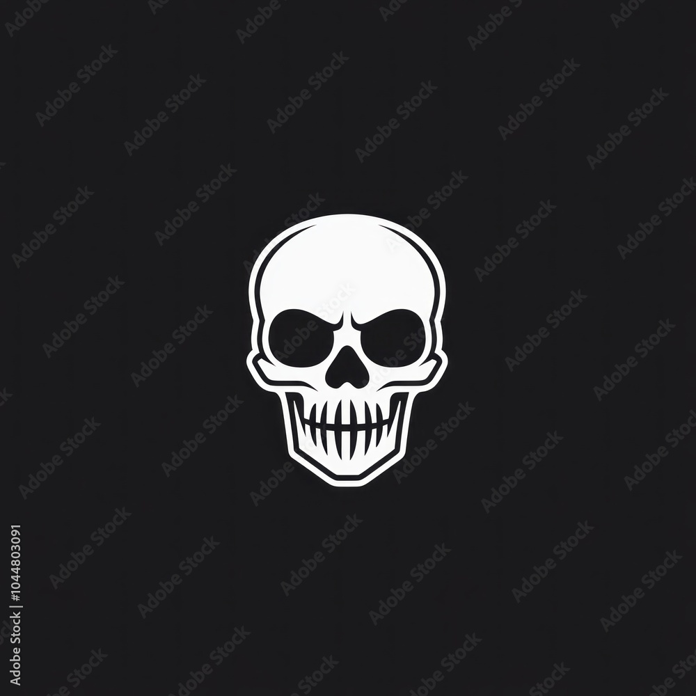 A skull with a smiley face on it A skull with a smiley face on it
