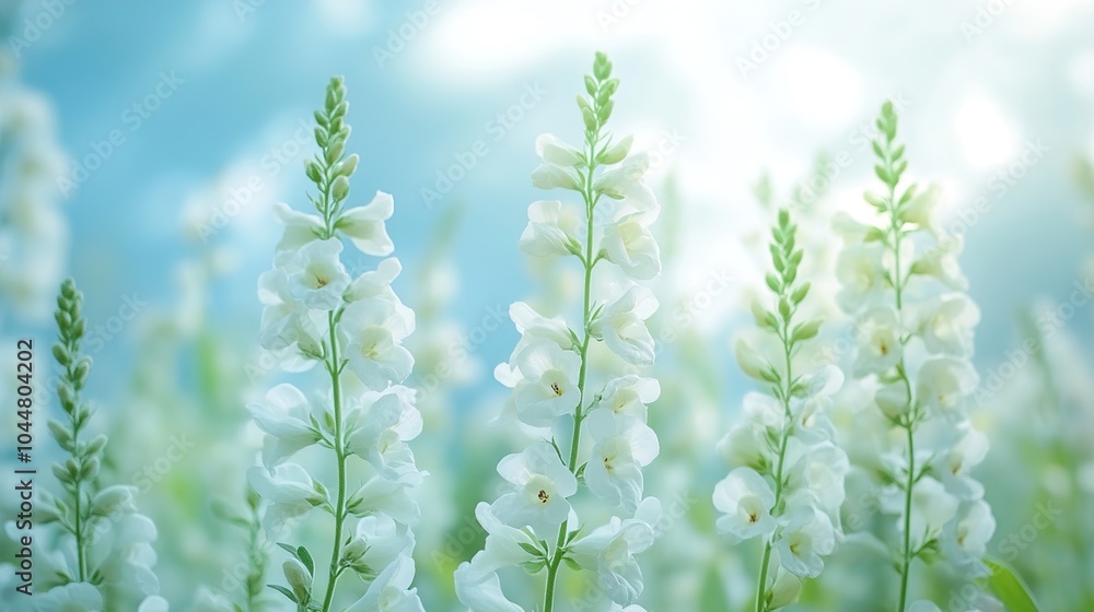 Fototapeta premium Delicate White Flowers in a Soft Focus Field