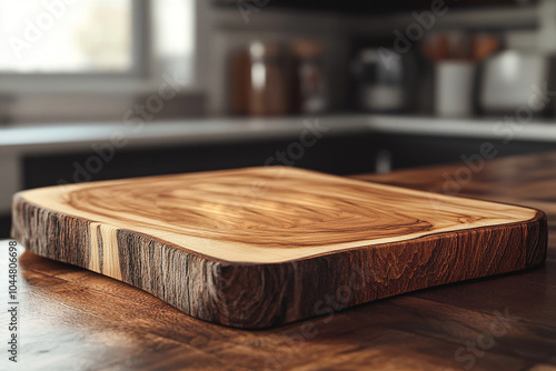 Close up of empty wooden board in kitchen generated.AI