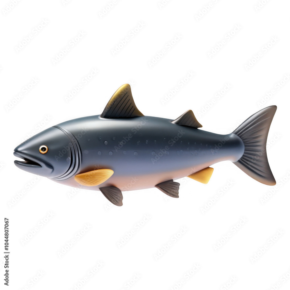 A realistic 3D render of a fish, showcasing details like fins and color gradients. The fish appears to be an artistic representation, ideal for educational or decorative uses. A realistic 3D render of a fish, showcasing details like fins and color gradients. The fish appears to be an artistic representation, ideal for educational or decorative uses.