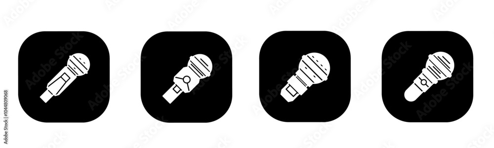 Microphone icon in flat. Microphone icon design. Stock vector. Microphone icon in flat. Microphone icon design. Stock vector.