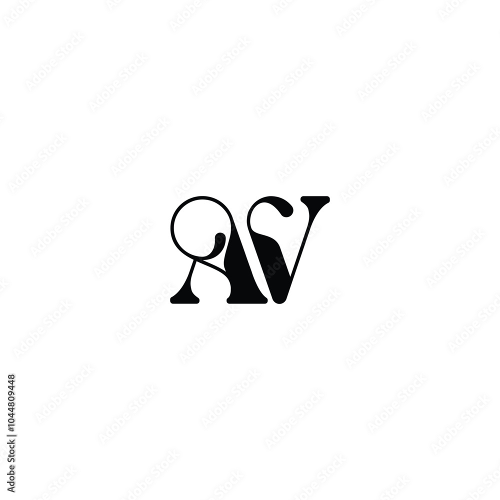 Fototapeta premium AV monogram logo design letter text name symbol monochrome logotype alphabet character simple logo