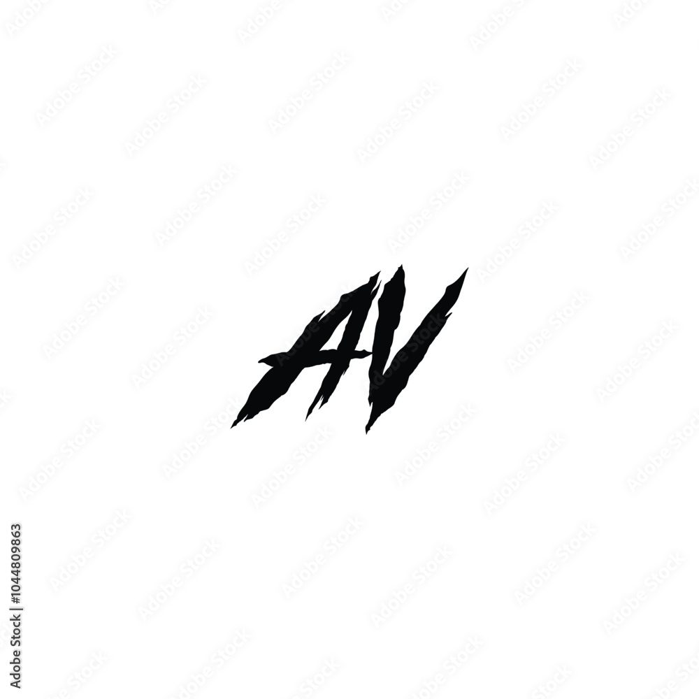Obraz premium AV monogram logo design letter text name symbol monochrome logotype alphabet character simple logo