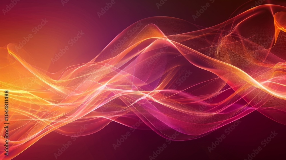 Obraz premium Abstract Red and Gold Wavy Lines on Dark Background