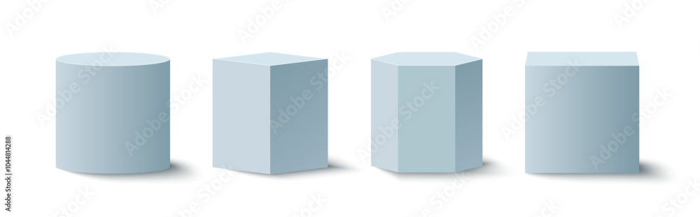 Blue pedestals or podium, geometric empty museum scenes, exhibits for award ceremony or product presentation. Gallery platform, product stands. Blue pedestals or podium, geometric empty museum scenes, exhibits for award ceremony or product presentation. Gallery platform, product stands.