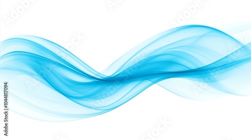 Abstract Blue Wave Design Flowing Curves Modern Background