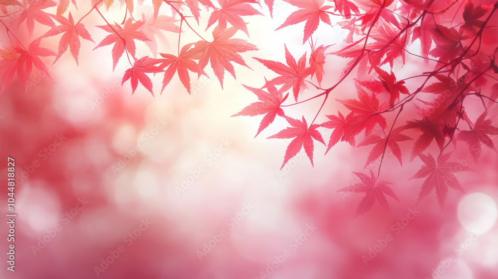 Vibrant red maple leaves in autumn light Vibrant red maple leaves in autumn light
